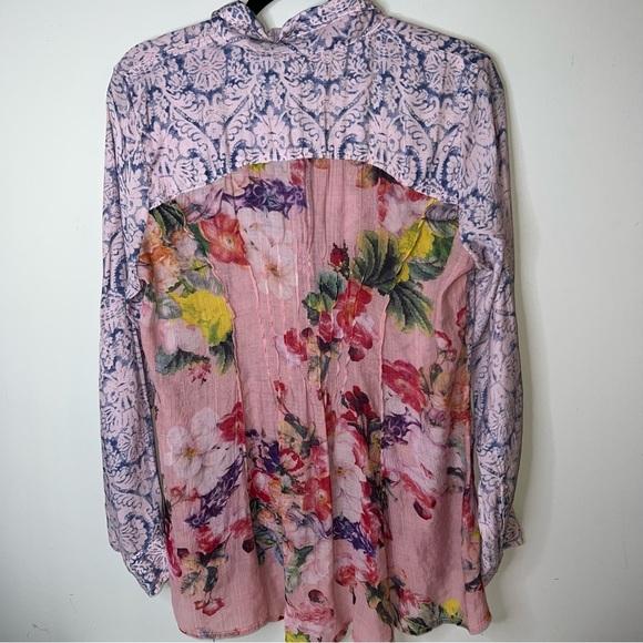 Aratta Pink and Blue Patterned Blouse - Picture 7 of 9